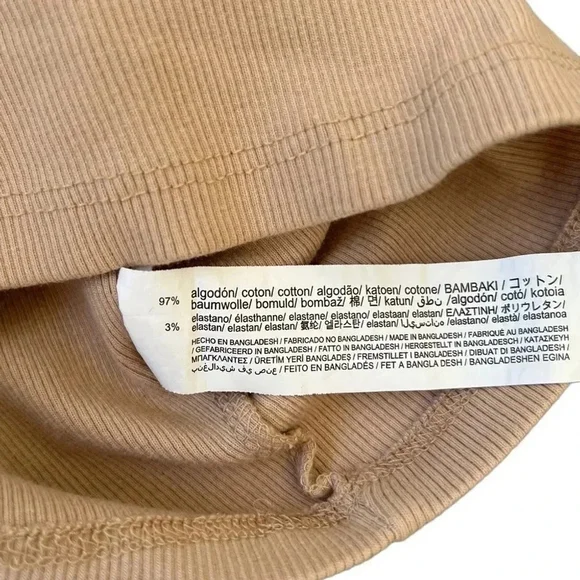 Bershka Ribbed Crop Tank Tops Bundle | Orange & Beige Knit Stretch Basics| Small - Picture 7 of 8